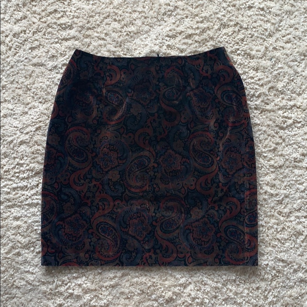 Vintage Velvet Paisley Skirt